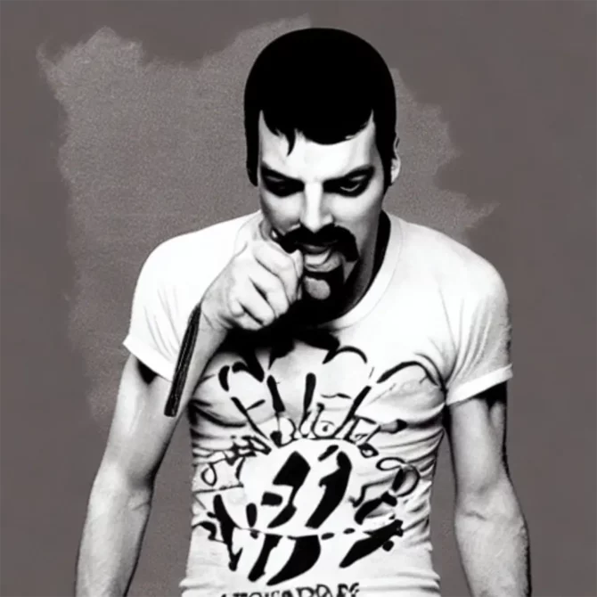 Freddie Mercury in the style of Anonymous    128